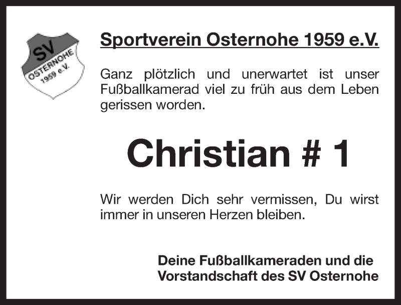  Traueranzeige für Christian Bemmerl vom 11.04.2014 aus Pegnitz-Zeitung